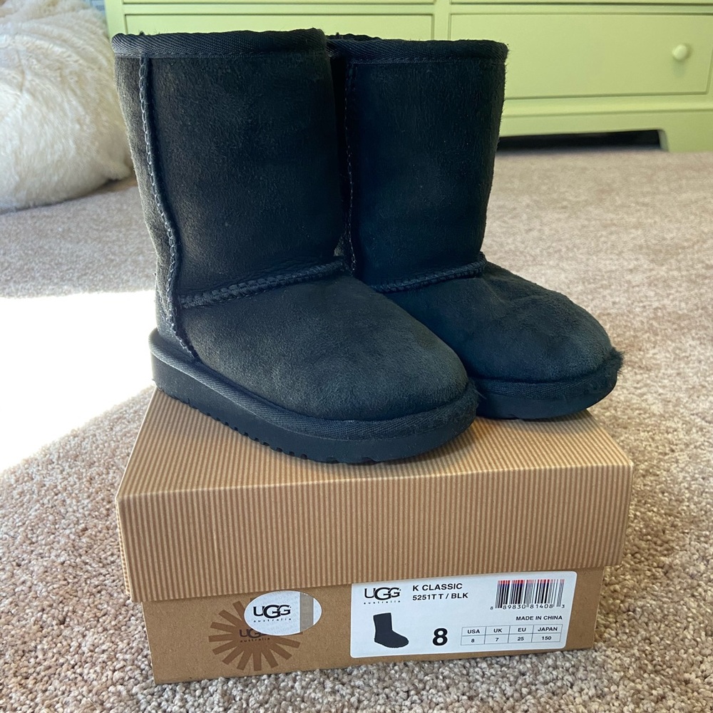 Kids classic black UGG boots winter snow ski toddler